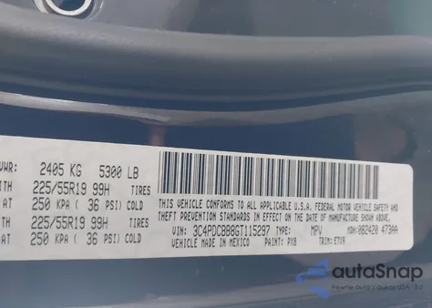 2016 Dodge Journey Sxt z USA, uszkodzony, nr VIN 3C4PDCBB8GT115297